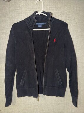 Polo by Ralph Lauren Sport Full-Zip Knit Sweater Jacket - Black - Size Small